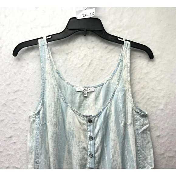 Anthropologie Current Air Romper Women Sz XS Blue White Drawstring Elastic Waist - Picture 12 of 12